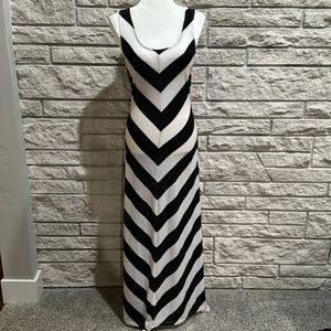 Charlotte Russe Black and White Striped Maxi Dress